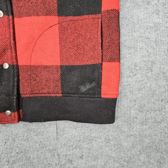Vintage Woolrich Vest Womens Large Buffalo Plaid Sherpa Collar Wool Western - Picture 3 of 8